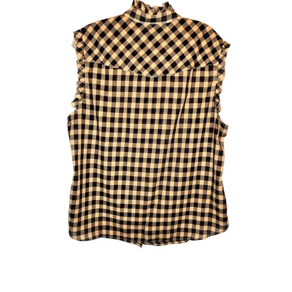 Pendleton Airy Cotton Blue Checkered Sleeveless Shirt XL - Picture 2 of 9